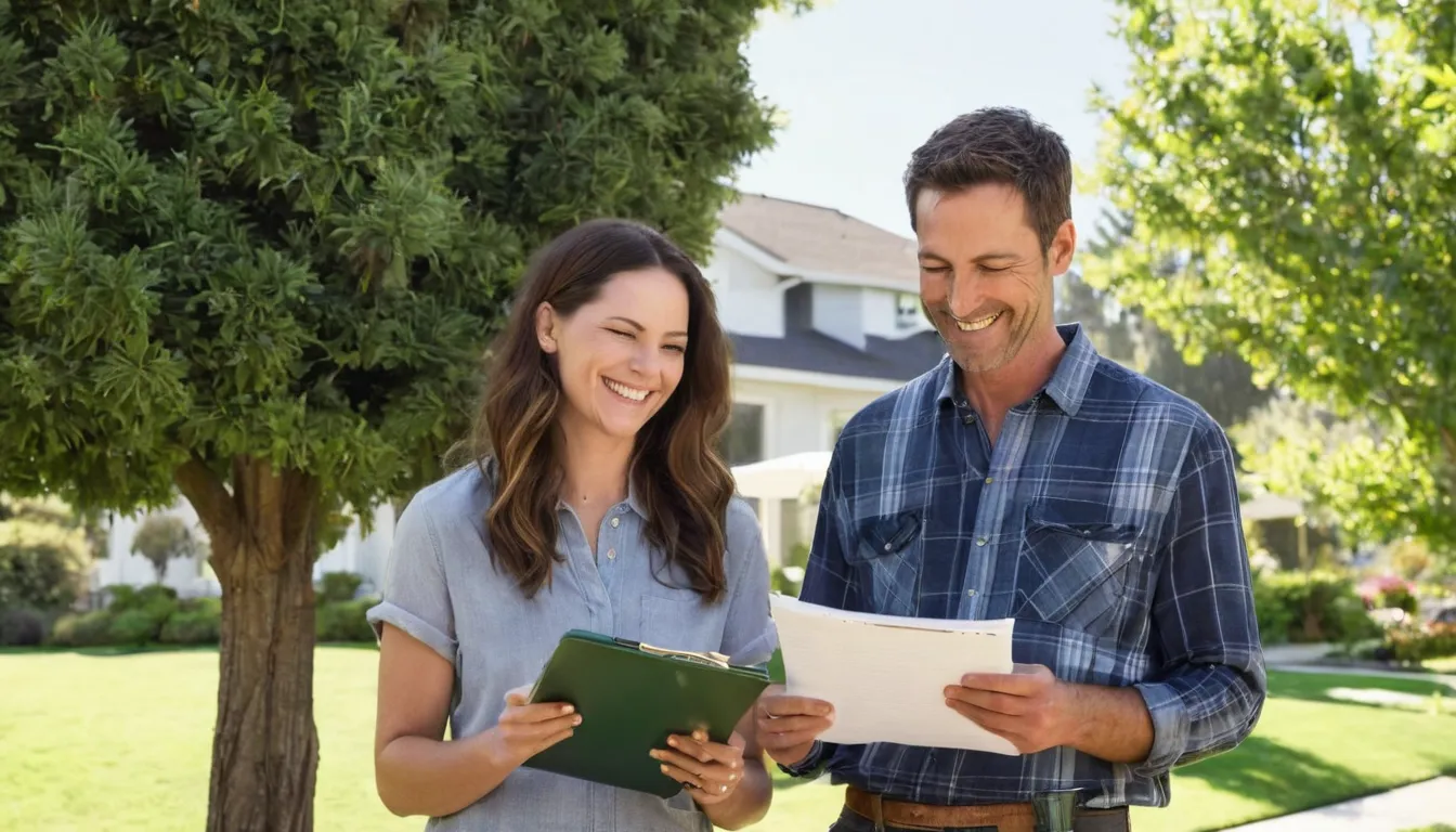 Homeowner talking with a local tree provider in the Burlington area